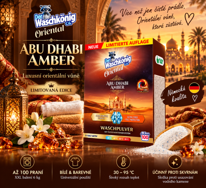 Waschkönig Oriental Abu Dhabi Amber prací prášek XXL 6 kg – až 100 praní